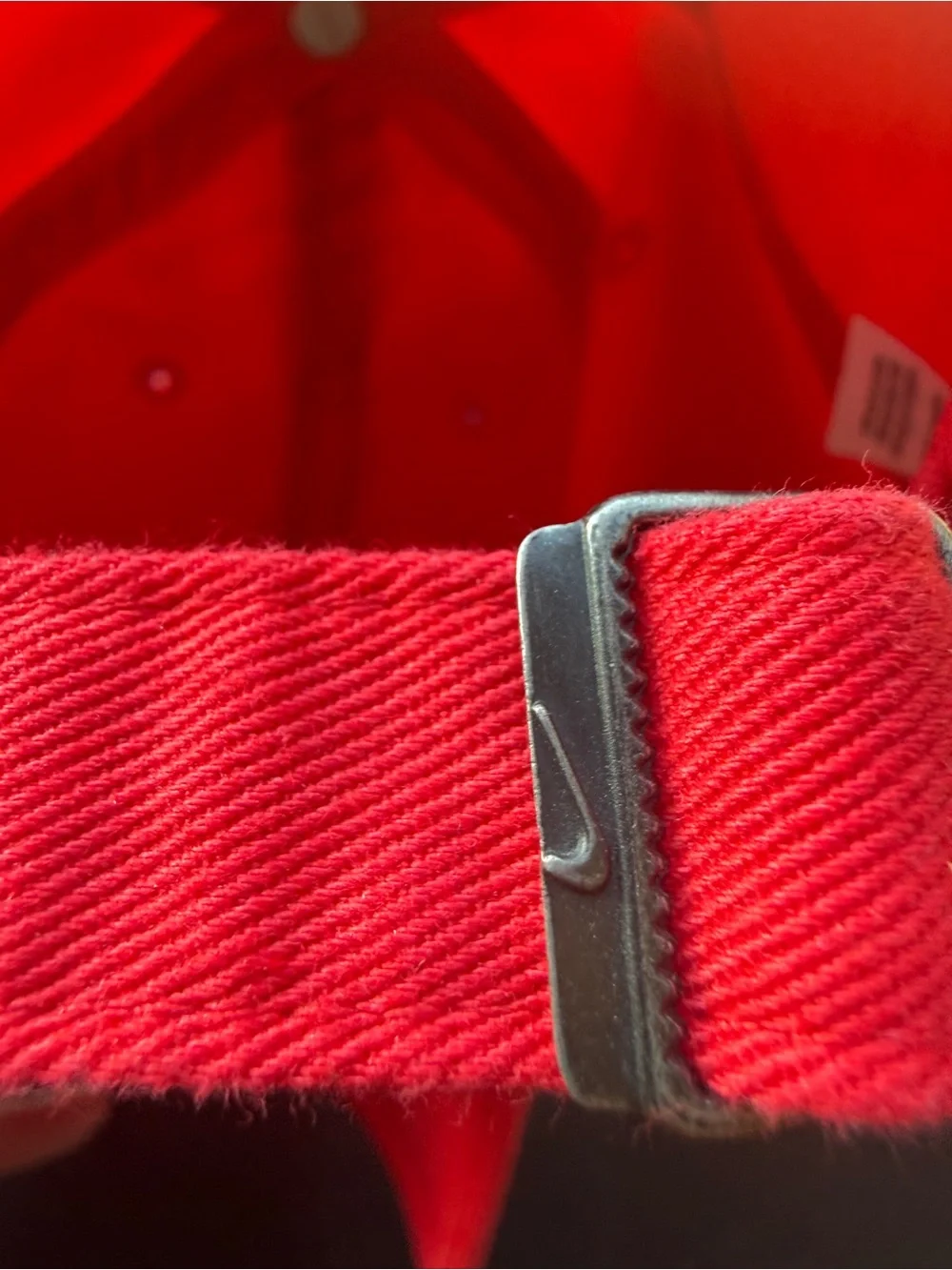 Nike Red Baseball Cap with White Swoosh